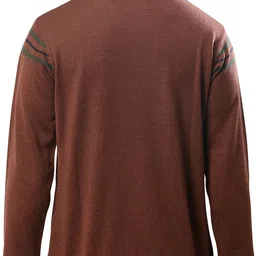 raymond Men Woven Round Neck Brown Sweater image 4