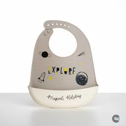 kakagugu Soft Silicone baby bib with crumb catcher, BPA free, 100% food grade, Non toxic image 4