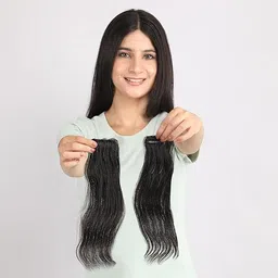 shiva 2CLIP BROWN 18 INCH Straight Extensions 2PC Hair Extension image 2