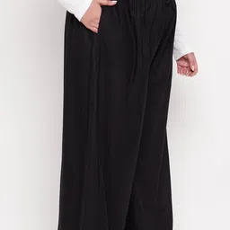 vizcon hub Women Loose Fit Black Viscose Rayon Trousers image 4