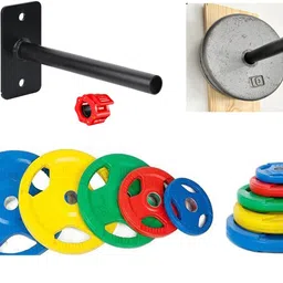 20 kg 5Kgx4Pc 30mm hole Weight Plates, Steel Insert With Plate Holder Home Gym Combo-image-0