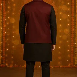 qtsy Solid Men Waistcoat image 2