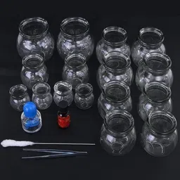 AcuEnergy Hijama Glass Fire Cupping16Pcs/Set Glass Cupping Therapy Set Fire Cup Vacuum Cupping Therapy Device Cupping Cups Massage Massager image 2