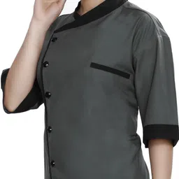 fabuniforms Women Regular Fit Solid Mandarin Collar Formal Shirt image 3