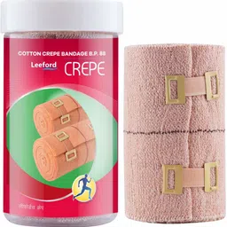 leeford Cotton Crepe Roll for Pain Relieve 10 cm * 4 m Crepe Bandage image 1