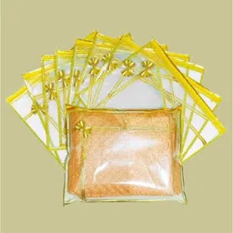 alam enterprises R SINGAL SAREE Gold 5 (18 Pcs) Polyester Laundry Bag image 1