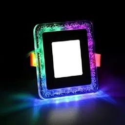 d'mak 6 Watt white+PGB Multi Color LED Decorative Jelly Square 4D Effect Ceiling Lighting (Double Color) (Pack Of 01) Recessed Ceiling Light Ceiling Lamp image 4