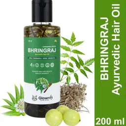 glowriti Bhringraj Hair Oil With Bhringraj Roots (200 ml) Hair Oil image 1