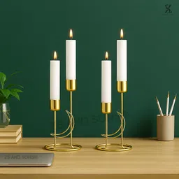 zs and sons Moon designed candle holder Iron 4 - Cup Candle Holder Set-picture-28