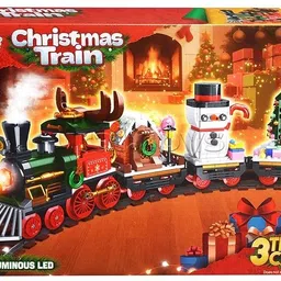 zuuluzrs construction blocks kit electric LED light Christmas train image 2