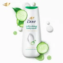 dove Refreshing Bodywash with Triple Hydration Serum (300ml), With Loofah image 2