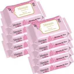 manisa beaute co Rose Flush Makeup Remover Wipes With AloeVera & Neem, Pack of 10-picture-2