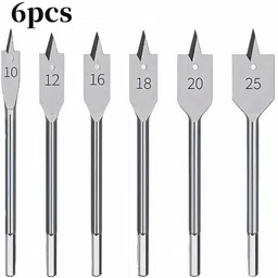 apex ecom 6pcs Carbon Steel Spade Drill Bit Set with 1/4" Hex Shank Material：High Carbon Steel ,Shank Diameter：6 mm image 1