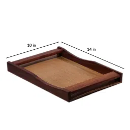 unravel india Handcrafted Brown Mango Wood Serving Tray image 3