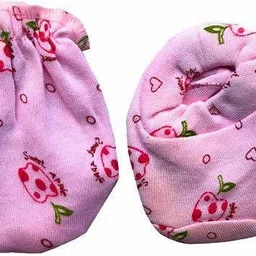 frazix New Born Baby Combo 4pair Hand gloves + 4pairLeg botties hosieary material image 3
