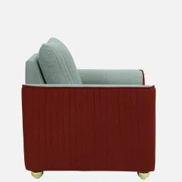 casacraft from pepperfry Elysia Fabric 1 Seater Sofa In Ash Grey And Garnet Red Colour image 5