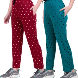 jeckward Pack of 2 Women Polka Print Multicolor Track Pants-picture-20