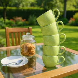 kartik handicraft Pack of 6 Ceramic, Bone China Premium Quality Small Size tea cup image 2