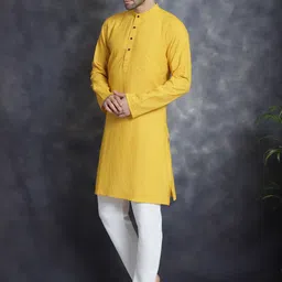 sayesha Men Striped Cotton Blend Straight Kurta image 3