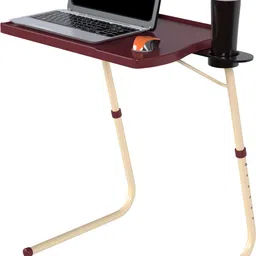 table magic Candy Brown Pro Extended Work Space Multipurpose Laptop Table Plastic Computer Desk image 2