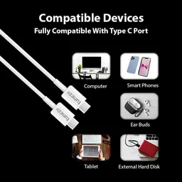 Tunez Type C 1 m DC4107 20W Fast Charging Type-C to Type-C Data Cable image 4