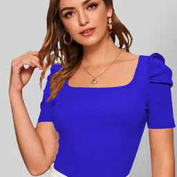 Dream Beauty Fashion Square Neck Puff Sleeve Top-picture-14
