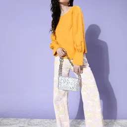 her by invictus Lovely Mustard Yellow Once Upon A Sleeve Top image 4