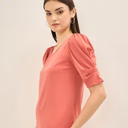 SALT ATTIRE Puff Sleeve Round Neck Top image 3