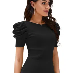Sanwariya Silk Round Neck Puff Sleeve Top image 3
