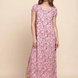 Van Heusen Floral Printed V-Neck Midi Nightdress-image-82