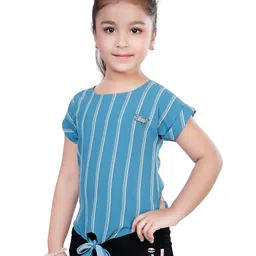 Hunny Bunny Girls Blue Striped Top image 4