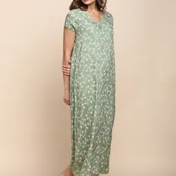 Van Heusen Floral Printed V-Neck Midi Nightdress image 5