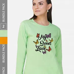 CHOZI Pack Of 2 Printed Round Neck Cotton T-shirt-picture-19