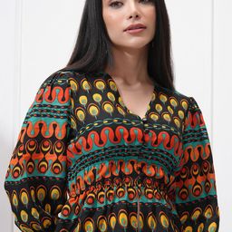 Tokyo Talkies Women Printed Puff Sleeves Top-picture-47