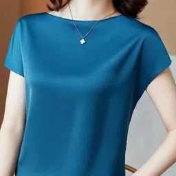StyleCast Blue Round Neck Short Sleeves Top-image-87