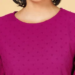 YU by Pantaloons Self Design Cuffed Sleeves Top image 2