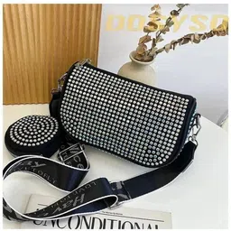 dosyso Multicolor Women Sling Bag Rhinestone crossbody sling bag for Women girls party wedding combo coin Purse-picture-10
