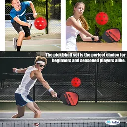 the morning play MOREX Pickleball Racket Set 2 Wood Rackets with 4 Ball & Portable Carry Bag Pickleball Paddle image 5