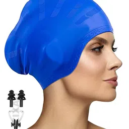 shifter Swimmming Cap For Men Women Ant slip Ear Cover Extra Large Size Swimming Cap image 1