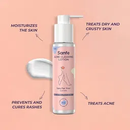 sanfe Acne Clearing body Lotion | For Exfoliation & 24 Hr Moisture Intimate Cream image 2