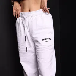 bonkers corner Women Graphic Print White Track Pants-picture-10