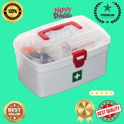 evara international Rectangular Medicine Box, Medical Box, First aid Box,Multi Purpose Box_K86 First Aid Kit image 1