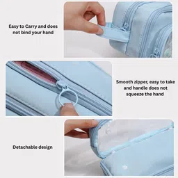 a r international Cute Large Capacity Pencil case | Transparent Front | Detachable Design | Multi-Compartment Stationery Organizer Pouch for School & Office Use Art Canvas Pencil Box image 5