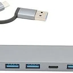 ULTRABYTES 7-in-1 USB-C Hub with USB-A converter,1x USB 3.0,4xUSB 2.0 60W PD Charging Ports Aluminum USB Hub USB Hub-image-30