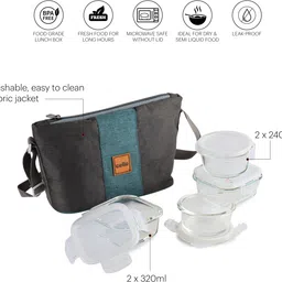 cello Elite Mix Lunch box 4 pcs set 4 Containers Lunch Box image 2