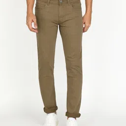 peter england Men Skinny Mid Rise Brown Jeans-picture-15