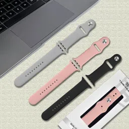 TIMEWEAR Strap with Steel Buckle Compatible with iWatch Ultra Series Width 44mm/45mm/49mm 22 mm Silicone Watch Strap image 4