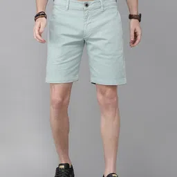 roadster Solid Men Blue Chino Shorts image 1