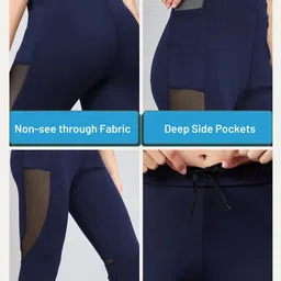 blinkin Solid Women Dark Blue Tights image 4