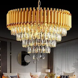 hsnayvid 600mm gold Bluetooth Remote Control Moving Chandelier @8 Chandelier Ceiling Lamp image 4